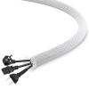 25Ft-1/4inch PET Expandable Braided Wire Sleeving,Wire Loom Cable Sleeve for TV,Computer,Home Theater,Automotive,Home Industrial,Electrical Wires,Chemical,Protect Cat from Chewing Cords,White view 1