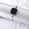 Silm Band Compatible with Fitbit Versa 4/Fitbit Sense 2 Band Cute Women, Bling Jewelry Metal Strap Replacement Compatible for Fitbit Sense/Versa 3 Women (Silver) view 2