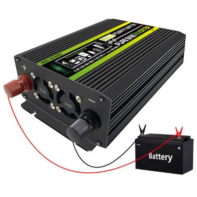 HAIZON 3000W Power Inverter 12V/24V to 110V/220V with 4.8A Dual USB Ports Car Plug Adapter, for Home, Truck (Color : 12V, Size : 220V)
