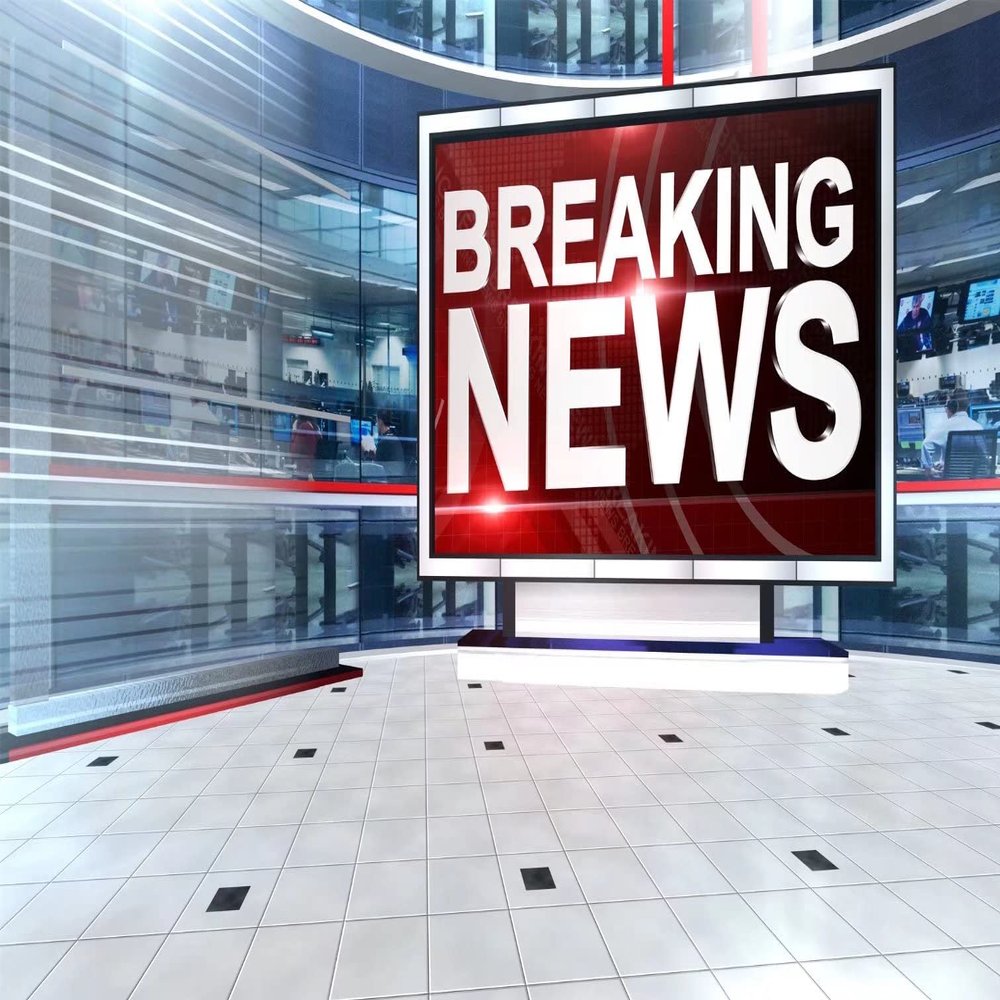 BELECO 15x8ft Fabric News Broadcast Backdrop Studio TV Breaking News Backdrop News Room Broadcasting Background Program Record News Report Conference Backdrop Journalist Newsman Portrait Photo Props