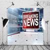 BELECO 15x8ft Fabric News Broadcast Backdrop Studio TV Breaking News Backdrop News Room Broadcasting Background Program Record News Report Conference Backdrop Journalist Newsman Portrait Photo Props view 2