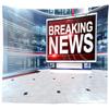 BELECO 15x8ft Fabric News Broadcast Backdrop Studio TV Breaking News Backdrop News Room Broadcasting Background Program Record News Report Conference Backdrop Journalist Newsman Portrait Photo Props view 3