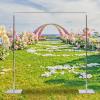 10FT x 10FT Backdrop Stand, Portable Drape Backdrop Stand Kit with Adjustable Pipe, Curtain Frame Square Metal Arch Party Frame for Wedding Birthday Parties Banquet Decorations view 2