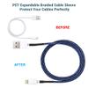 25Ft-1inch PET Expandable Braided Wire Sleeving,Wire Loom Cable Sleeve for TV,Computer,Home Theater,Automotive,Home Industrial,Electrical Wires,Chemical,Protect Cat from Chewing Cords,BlackBlue view 3