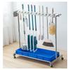 Utility Rack for Mops And Brooms,Cleaning Tool Cart Mop Holder Umbrella Stand,Movable Commercial Mop Rack, Mop Drain Rack,Can put wet mops, with Wheels,for Garden,Garage,Schools,Hospitals,Hotels ( Siz view 1
