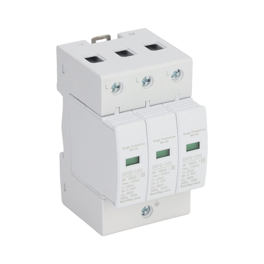 Photovoltaic Whole House Surge Protecter, 275V 3p 100KA Low Voltage Monitoring Lightning Arrester Lighting Protection Device Voltage Lightning Arrester Distribution Device Box