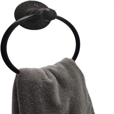 Wall Mounted Antique Towel Rings,Retro Towel Holder,LIKE99 Retro one Industrial Towel Ring Rustic Pipe Hand Towel Holder Wall Mounted for Bathroom