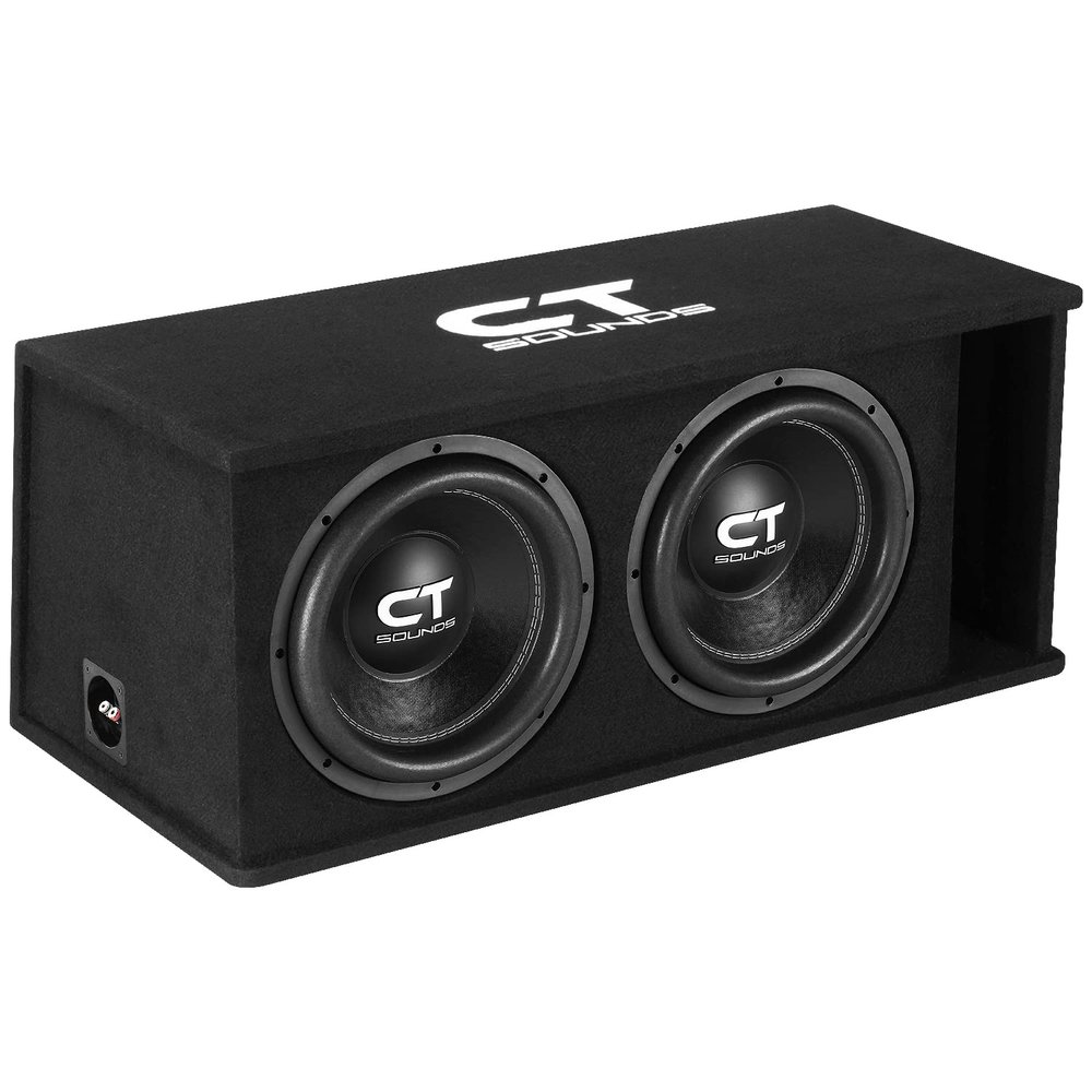 CT Sounds Dual 12 2600W Loaded Tropo Series Ported Car Subwoofer Box - TROPO-2X12D4