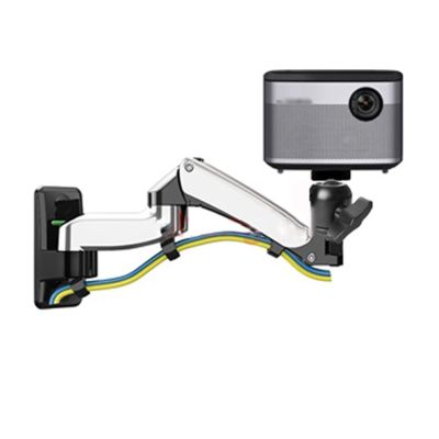 DYPASA Projector Mount Universal Projector Wall Mount Gas Spring Full Motion 2-7kg Mini Projector Mount Small Projector Holder with 6mm Screw Ceiling Mount with Tray (Color : Silver)