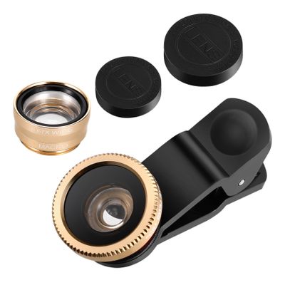 TEHAUX Cell Phone Lens, Clip on Super Wide Angle Lens Portable Macro Lens and Fisheye Lens 3 in 1 Mobile Phone Lens for Martphone Phone Phone Phone