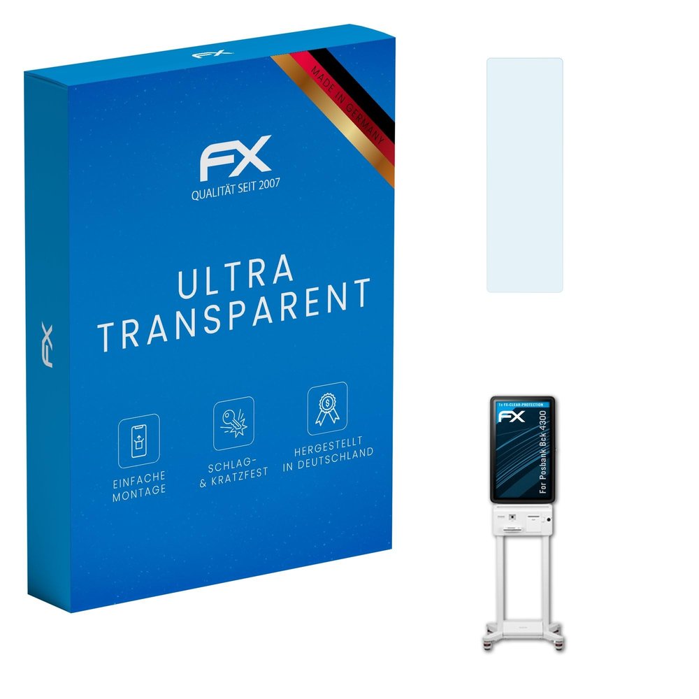 atFoliX Screen Protection Film compatible with Posbank Bck 4300 Screen Protector, ultra-clear FX Protective Film