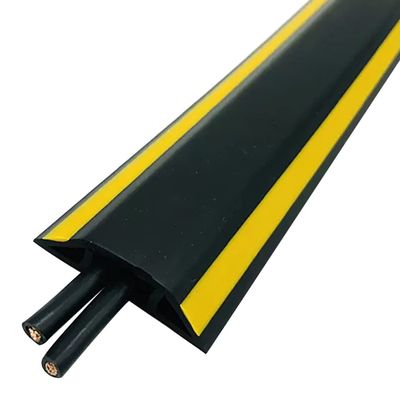Floor Cable Cover Carpet Office Practical Soft PVC Floor Cord Management, Self-Adhesive Easy to Cut, Ideal Extension Cord Cover to Protect Wires On Floor (Color : Yellow-Black, Size : 4M)