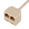 Nicfaky 10X RJ11 6P4C 2 Way Outlet Telephone Line Splitter Adapter Beige view 2