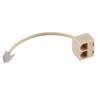 Nicfaky 10X RJ11 6P4C 2 Way Outlet Telephone Line Splitter Adapter Beige view 3