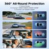 360 Dash Cam Front and Rear Inside, 4 Channel Dash Camera for Cars FHD 1080Px4, Built-in Wi-Fi, 3.16 IPS Screen, WDR Night Vision, Voice Control, Included 64GB Card, 24H Parking Mode view 3