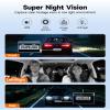 360 Dash Cam Front and Rear Inside, 4 Channel Dash Camera for Cars FHD 1080Px4, Built-in Wi-Fi, 3.16 IPS Screen, WDR Night Vision, Voice Control, Included 64GB Card, 24H Parking Mode view 4