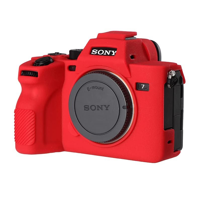 STSEETOP Camera Case for Sony A7RV A7R5- Protective Silicone DSLR Skin Cover, Detachable Cage, Shockproof, Dustproof (Red)