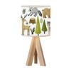 Tripod Bedside Desk Table Lamp Forest Animal Clipart Cute Raccoon Nightstand Lamp with Linen Fabric Shade for Nursery Bedroom Living Room Kids Room view 1
