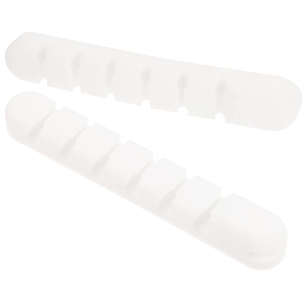 Mobestech 2pcs Adhesive Cable Clip Holders for Desk Organization for Tidy Cables Office and Car Easy to Install Slots
