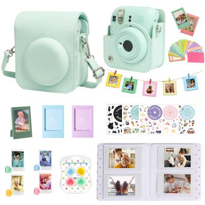 WOGOZAN Accessories Kit for Fujifilm Instax Mini 12 Instant Camera Case + Album for Mini 3 Inch Film + Color Filters + Photo Album & Frames + Wall Hanging Frame + DIY Sticker (Mint Green)