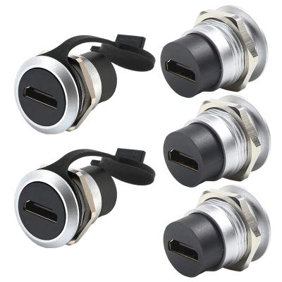 PENGLIN 5PCS HDMI Panel Mount Coupler, Pass Through Connector, Female to Female 4K Bulkhead Adapter, Extension With Water/Dustcap - 4K 30Hz 3D and HDR