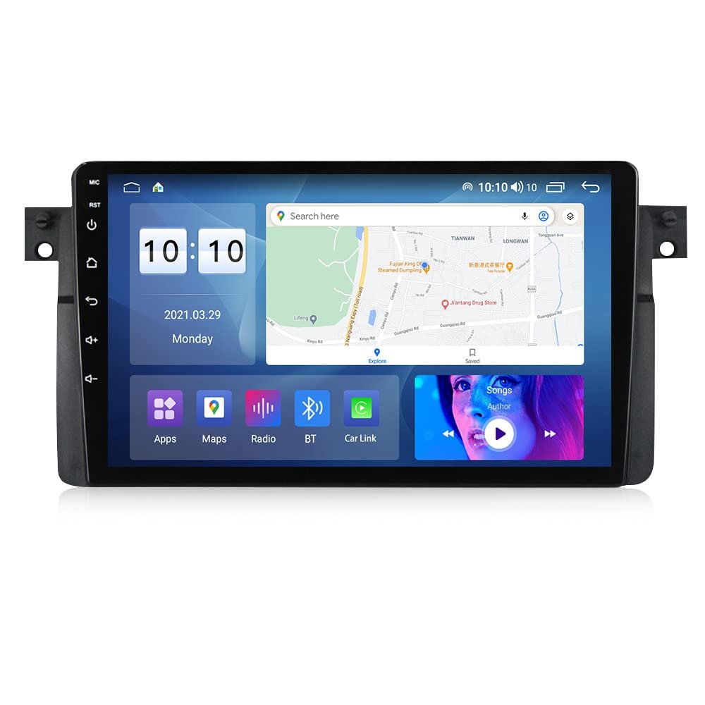 Double Din Stereo for BMW 3 Series E46 M3 Rover 323ci 325ci 330ci 316i 318i 328i 330xi 1998-2006, 3+32GB 8Core GPS Navigation Buit in Car-Play& Android Auto, Bluetooth Car Radio