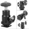 Mini Ball Head, Portable 360 Degree Panoramic Tripod Ball Head Aluminum Camera Mount Ball Head with Hot Shoe for Microphone Light, Quick view 3