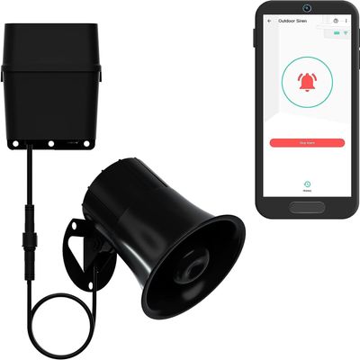 Outdoor Alarm Controller 2, Battery-Powered Siren/Alarm/Relay Controller, 12VDC Out, Up to 1/4 Mile Open-Air Range, 110dB Siren Included, YoLink Hub Required for Full-Functionality!