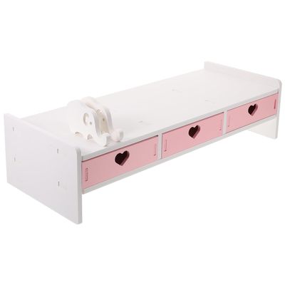 Homoyoyo Laptop 1pc Organizer Drawer Home Bracket LCD Shelf Screen Printer Use Desk Table Printers White Sturdy Heightening Top Heart Drawers Multi- Supports Height Notebook Monitor