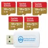 SanDisk 128GB Extreme MicroSD (5 Pack) Memory Card for DJI FPV Drone (SDSQXAA-128G-GN6MN) Class 10 4K V30 UHS-I U3 A2 SDXC Bundle with (1) Everything But Stromboli MicroSD and SD Card Reader view 1