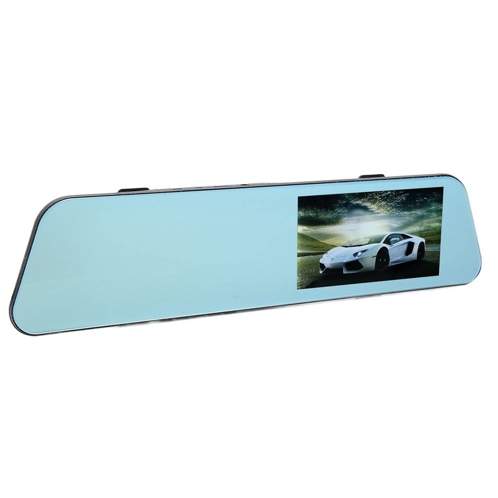 4.3in Rearview Mirror Dash Cam, 1080P Full Smart Rearview Mirror, Rear View Dual Camera Video Recording WDR Technology Built in High Sensitivity G Sensor