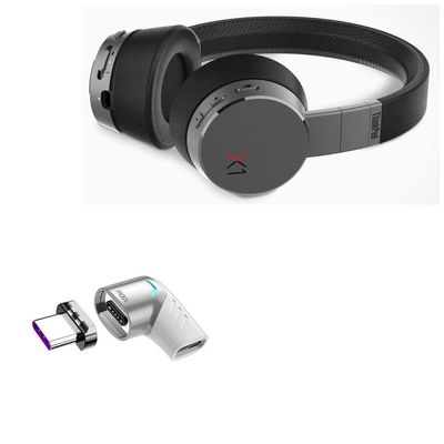 BoxWave Adapter Compatible with Lenovo ThinkPad X1 ANC Headphones - MagnetoSnap PD Angle Adapter, Magnetic Charging Connector Device Saver - Metallic Silver