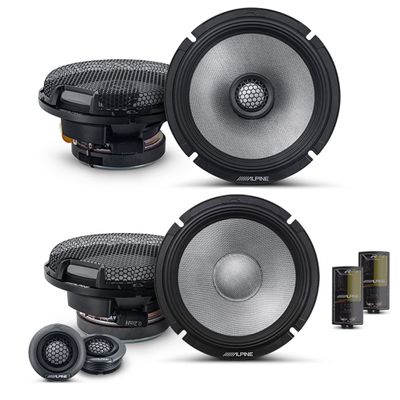Alpine 6.5" Speaker Upgrade - A Pair of R2-S65 Type R High-Resolution 6.5" Coaxial Speakers & A Pair of R2-S65C High-Resolution 2-Way Component Speakers
