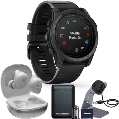 Garmin tactix 7 Standard Tactical GPS Watch with Raycon Fitness Earbuds and Signature Power Bundle