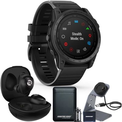 Garmin tactix 7 Standard Tactical GPS Watch with Raycon Fitness Earbuds and Signature Power Bundle