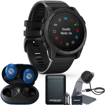 Garmin tactix 7 Standard Tactical GPS Watch with Raycon Everyday Earbuds and Signature Power Bundle