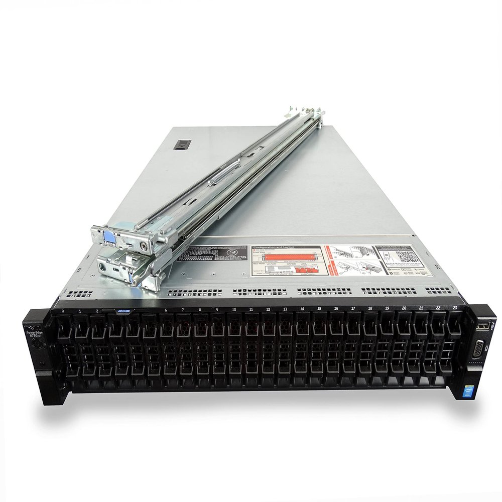 Dell PowerEdge R730xd 24 Bay SFF 2U Server, 2X Intel Xeon E5-2699 V4 2.2GHz 22C CPU, 32GB (4 x 8GB) DDR4 RDIMM, H730p, 24x 1TB SATA Drive, X710/i350, Rail Kit Included (Renewed)