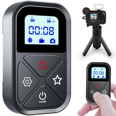 Smart Wireless Remote Control for GoPro - Camera Controller for GoPro Hero 13 12 11 10 9 8 Max LCD Display Magnet Charger Port Wrist Strap for Go Pro Accessories Camera Black (T10)