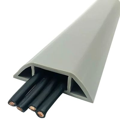 Wire Cover for Floor Carpet Large Capacity Anti-Stepping Soft PVC Floor Cord Cover, Office Hidden Self-Adhesive Cable Cover, Cord Cavity-2 * 1cm/0.8 * 0.4inche (Color : Grey, Size : 6M)