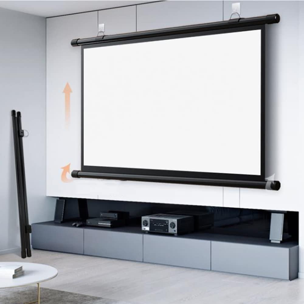DIBAKO Portable Projector Screen 16:9 Projection Screen Wall Mounted Projector Curtain Hanging Screen for Travel Camping Business - 60inch (Size : Aspect Ratio16:9)