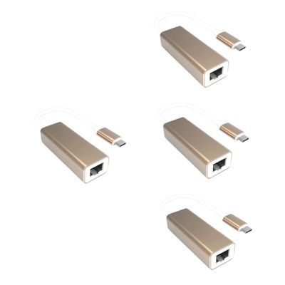 KOMBIUDA 4pcs USB-c to Ethernet Converter Mbps Gigabit Network Adapter LAN Card for External Adapter Dual High-Speed