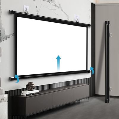 TOCTUS 72 Inch HD Projector Screen 4:3 Projection Screen Indoor Projector Video Screen 4K 3D Portable Movie Screen Projector Screen for Office Public Display(60inch 16:9)