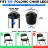 Gluposti Folding Chair V-Tip Stabilizer Plugs, 7/8 Inch, Black, 8 Pack view 2