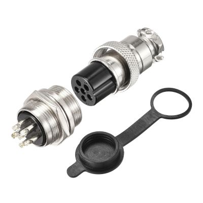 Tool parts 20mm 6 Terminals 5A 150V GX20 Aviation Connector With Plug Cover 5 Sets