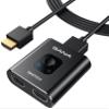 HDMI Switch 4k@60hz Splitter, GANA Aluminum Bidirectional HDMI Switcher 2 in 1 Out, Manual HDMI Hub Supports HD Compatible with Xbox PS5/4/3 Blu-Ray Player Fire Stick Roku (Black with 3.9Ft Cable) view 1