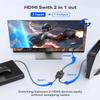 HDMI Switch 4k@60hz Splitter, GANA Aluminum Bidirectional HDMI Switcher 2 in 1 Out, Manual HDMI Hub Supports HD Compatible with Xbox PS5/4/3 Blu-Ray Player Fire Stick Roku (Black with 3.9Ft Cable) view 2
