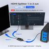 HDMI Switch 4k@60hz Splitter, GANA Aluminum Bidirectional HDMI Switcher 2 in 1 Out, Manual HDMI Hub Supports HD Compatible with Xbox PS5/4/3 Blu-Ray Player Fire Stick Roku (Black with 3.9Ft Cable) view 3