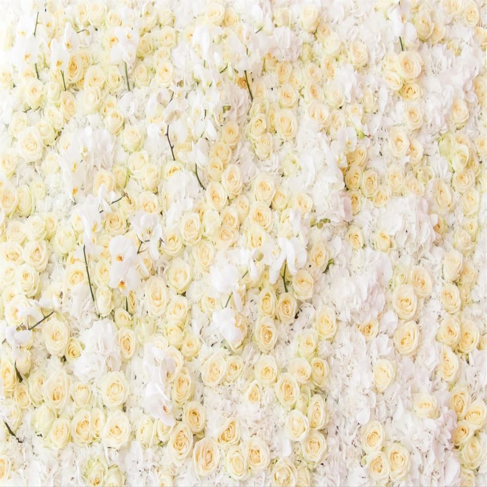 BELECO 10x8ft Fabric White and Yellow Flower Backdrop Roses Flower Wall Decoration Floral Party Background Flowers Backdrop for Bridal Shower Wedding Birthday Photoshoot Girls Photo Background Props