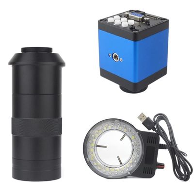 JUIYU Microscope Accessories Kit 13MP 60FPS Industrial Digital Video Microscope Camera Monocular 130X Zoom C-Mount Lens Microscope Slides (Color : B Suit)