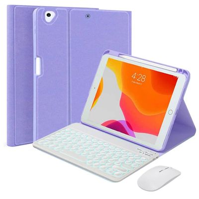 QYiiD Keyboard Case for iPad Air 11-inch (M3 2025 / M2 2024) & iPad Pro 11 inch(1st/2nd/3rd/4th Generation), Magnetically Bluetooth Keyboard Cover with Mouse for 10.9" iPad Air 4th/5th Gen, Purple